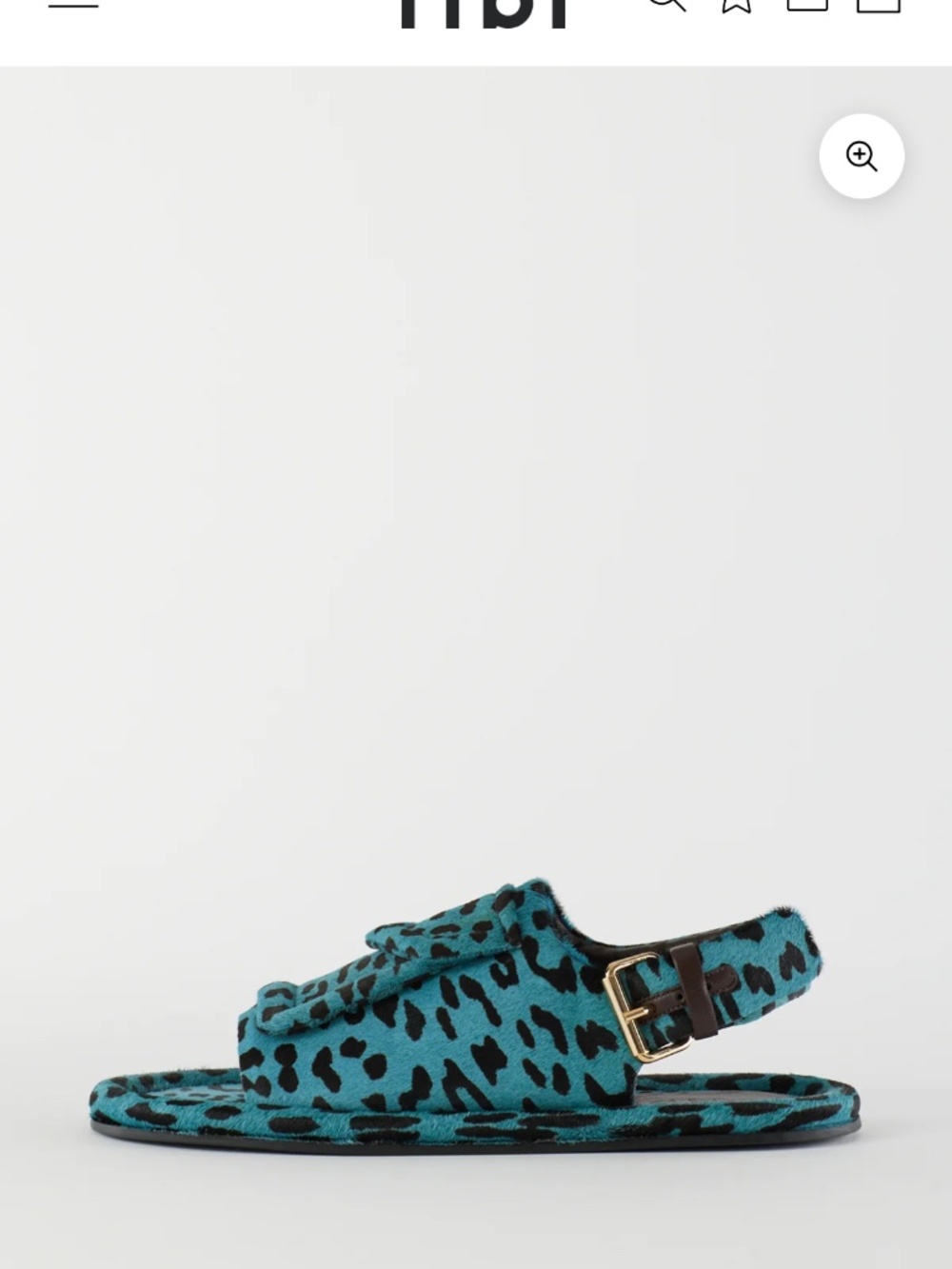 Tibi Pony Hair Calf Print Slingback Beryen Sandal - Blue